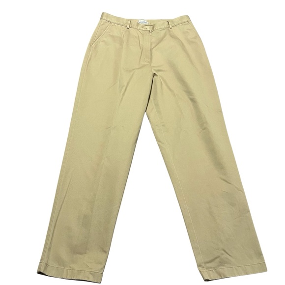 L.L. Bean Women's Tan Straight Leg Pants Plus Size 16 Khaki Chino Business - Picture 1 of 7